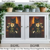 Victorian Gothic Cat with Absinthe EG9R Decoupage 薄葉紙