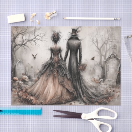 Victorian Gothic Couple Decoupage 薄葉紙 (クラフト)