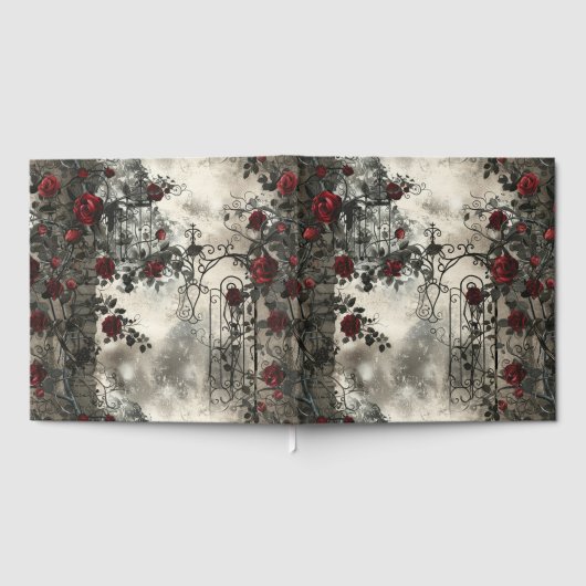 Victorian Gothic Garden Roses Pattern ゲストブック (全面)