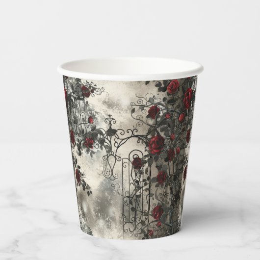 Victorian Gothic Garden Roses Pattern 紙コップ (裏面)