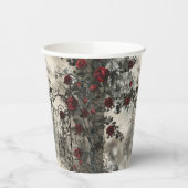 Victorian Gothic Garden Roses Pattern 紙コップ (左)