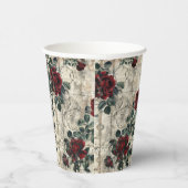 Victorian Gothic Garden Roses Pattern 紙コップ (右)