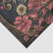 Victorian Gothic Girl & Black Raven Floral Collage 薄葉紙 (詳細)