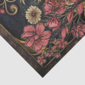 Victorian Gothic Girl & Black Raven Floral Collage 薄葉紙 (詳細)