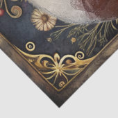 Victorian Gothic Girl White Owl Floral Collage 薄葉紙 (詳細)