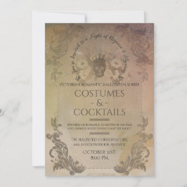 Victorian Gothic Halloween Costumes & Cocktails In 招待状