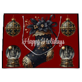  Victorian Gothic Holiday Gift Bag – Large Festive ラージペーパーバッグ (正面)