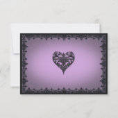Victorian Gothic Iron Border Purple Wedding 出欠カード (裏面)