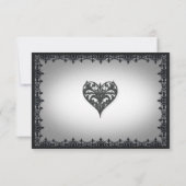 Victorian Gothic Iron Border White Wedding 出欠カード (裏面)