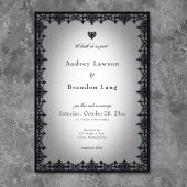 Victorian Gothic Iron Border White Wedding 招待状