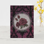 Victorian Gothic Rose Birthday カード (黄色い花)