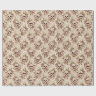 Victorian Gothic Skull & Rose Wrapping Paper ラッピングペーパー