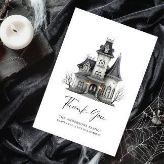 Victorian Haunted House Adult Halloween Party サンキューカード