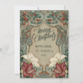 Victorian Holly & Amaryllis Christmas シーズンカード (正面)