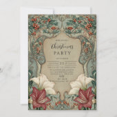 Victorian Holly & Amaryllis Christmas 招待状 (正面)