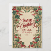 Victorian Holly & Berry Christmas シーズンカード (正面)