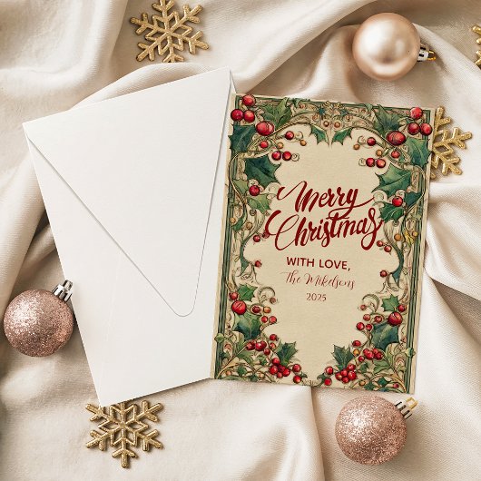 Victorian Holly & Berry Christmas シーズンカード