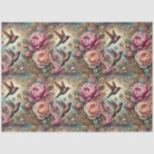 Victorian Hummingbird & Pastel Rose Decoupage  薄葉紙 (正面)