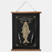 Victorian Kitchen Crab Butchery Chart 吊り下げ型タペストリー (正面2)