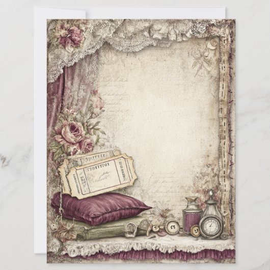 Victorian & Lace Scrapbook Paper  (正面)