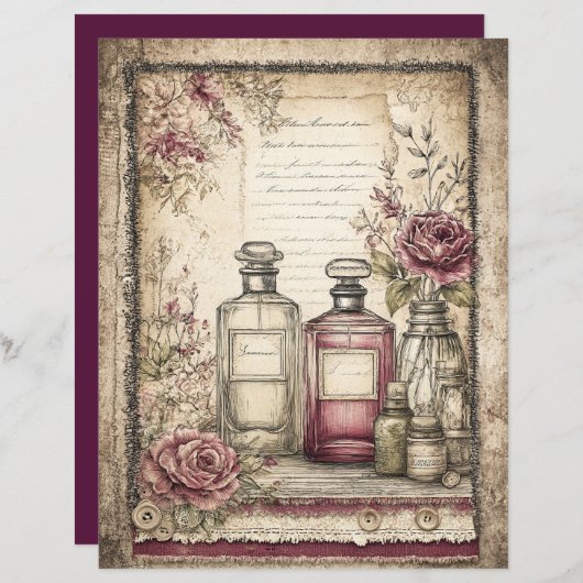 Victorian & Lace Scrapbook Paper  (正面/裏面)