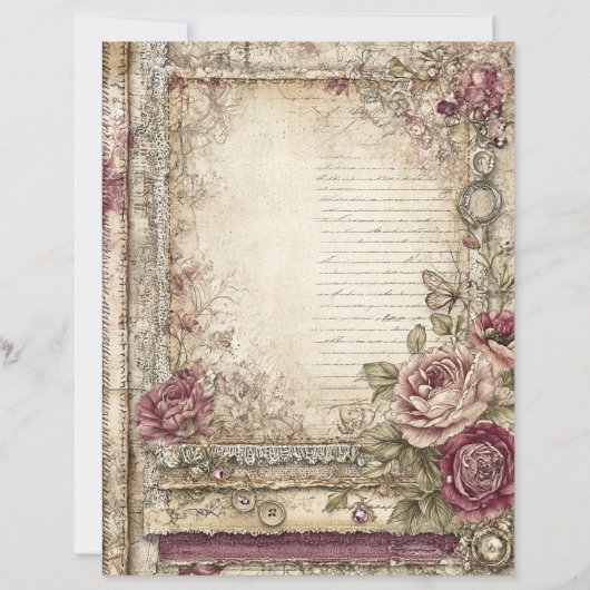 Victorian & Lace Scrapbook Paper  (正面)