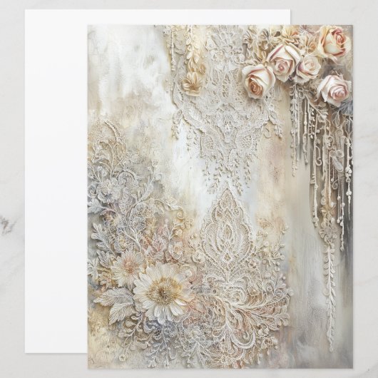 Victorian Lace Scrapbook Sheet (正面/裏面)