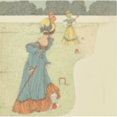 Victorian Ladies Croquet Vintage Garden Party シール (正面)