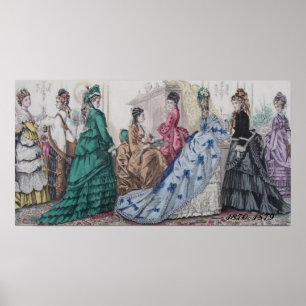 Victorian Ladies Ilustration Poster Print ポスター