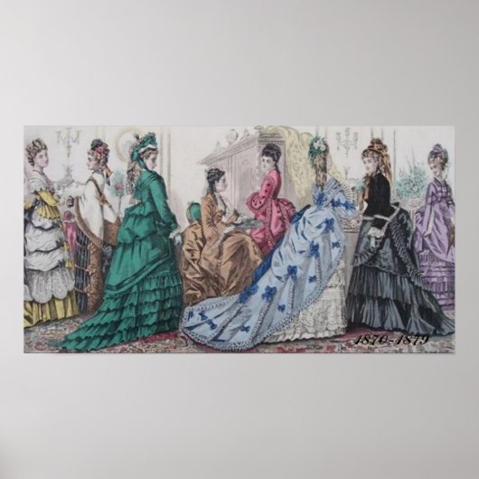 Victorian Ladies Ilustration Poster Print ポスター (正面)
