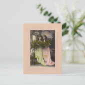 Victorian ladies with flowers in the cemetery post ポストカード (スタンド正面)