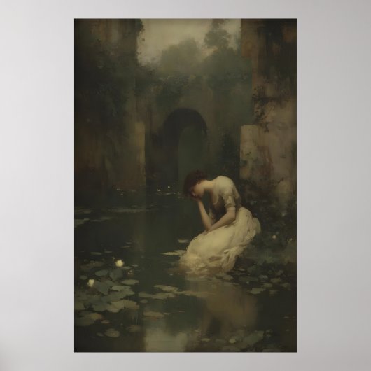 Victorian Lady by the Water Digital Printable ポスター (正面)