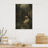 Victorian Lady by the Water Digital Printable ポスター (キッチン)