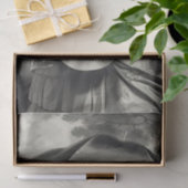 Victorian lady umbrella rainy day black & white 薄葉紙 (ギフト)