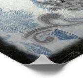 Victorian Lady Woman Pansies on Tapestry ポスター (角)