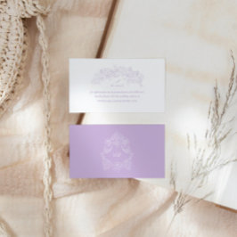 Victorian Lavender Crest Wedding Website エンクロージャーカード