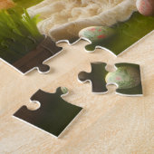 Victorian Little Girl with Bunny & Eggs Easter  ジグソーパズル (側面)