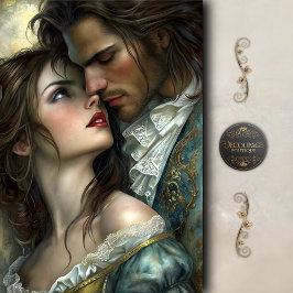 Victorian Lovers Intense Gaze Decoupage 薄葉紙