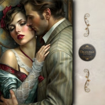 Victorian Lovers Intimate Embrace Decoupage