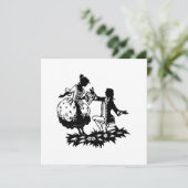 Victorian Man Proposing to Woman Silhouette Art 招待状 (スタンド正面)