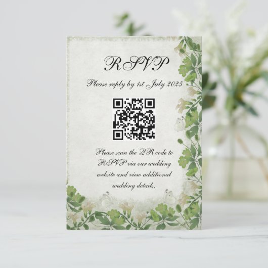 Victorian Meadow - RSVP card vertical (スタンド正面)