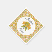 Victorian Meadow yellow napkin スタンダードカクテルナプキン (角)
