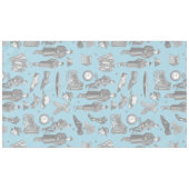 victorian men's style antique menswear toile blue テーブルクロス (正面(横))