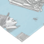 victorian men's style antique menswear toile blue テーブルクロス (アングル)