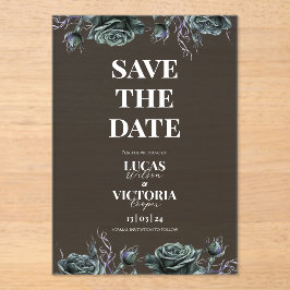 Victorian Moody Gothic Transparent Save the Date  アクリル招待状
