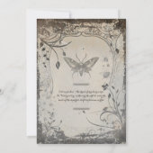 Victorian Moth Gothic Halloween Party Soirée 招待状 (裏面)