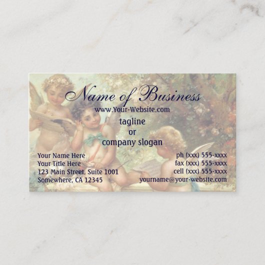 Victorian Music Angels by Hans Zatzka 名刺 (正面)