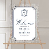 Victorian Navy Blue Catholic Wedding Welcome アクリルサイン