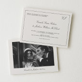 Victorian Old Money Black and Cream Wedding  招待状