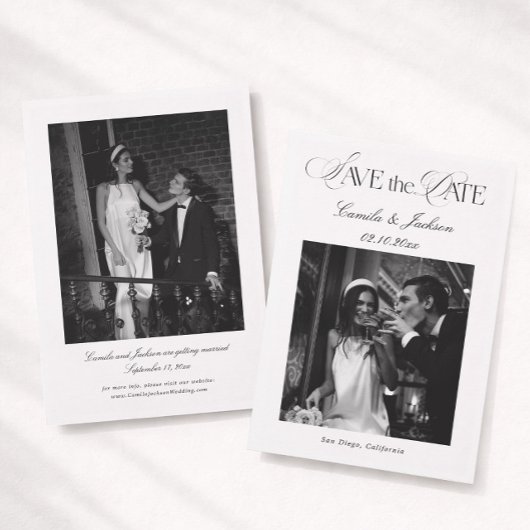 Victorian Old Money Wedding Save the Date Photo 招待状
